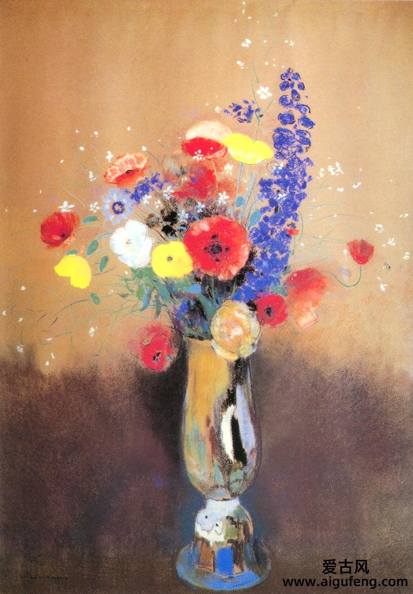 长颈瓶中的鲜花 • 奥迪隆·雷东