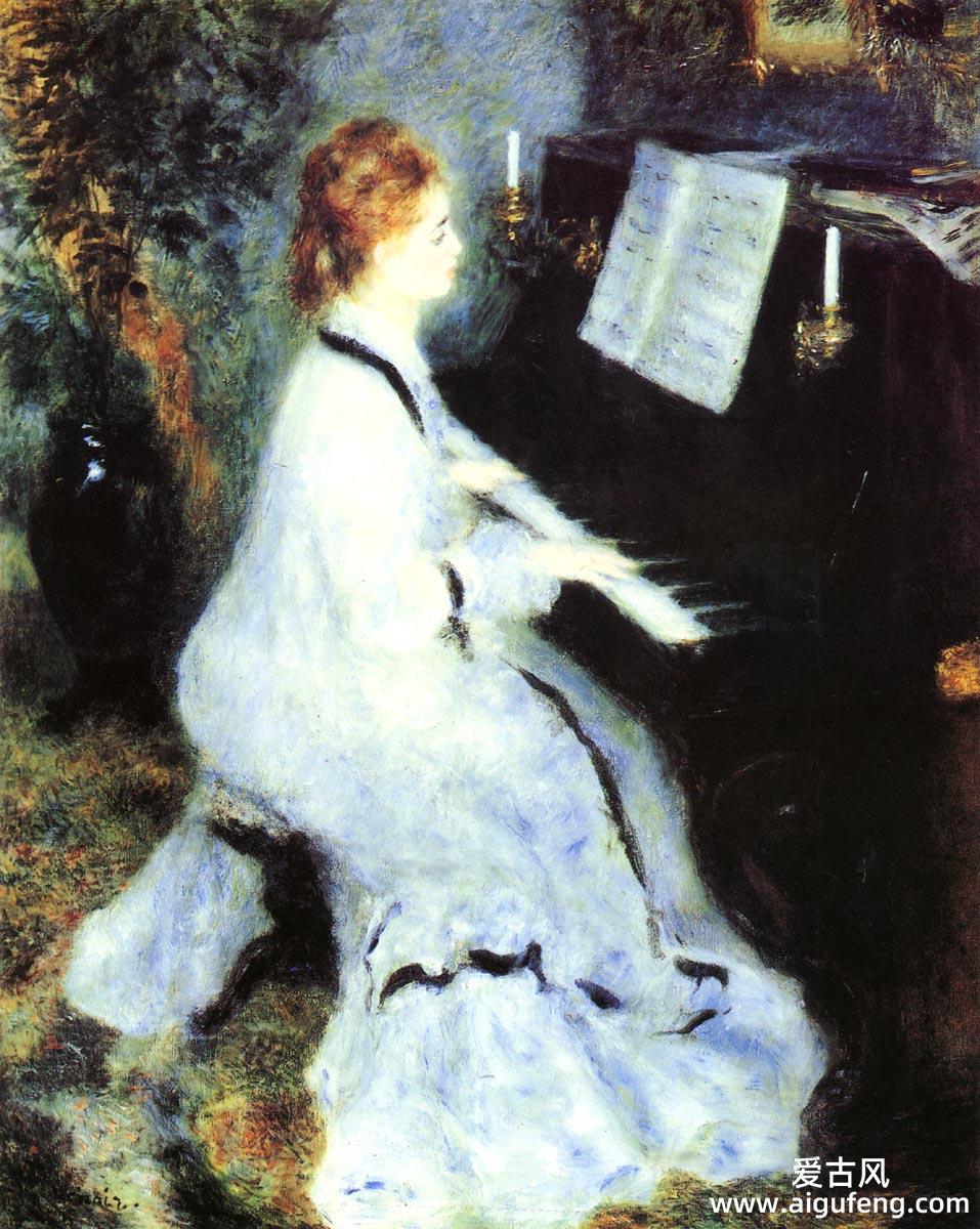 弹钢琴的年轻女子 • 皮耶尔-奥古斯特·雷诺阿